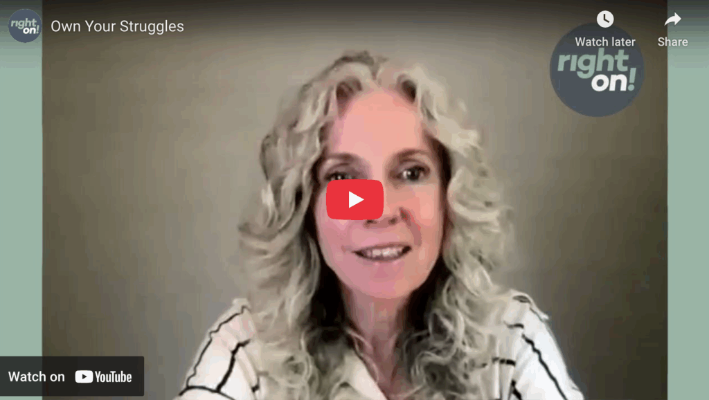 Video snippet on being transparent about struggles, from Jenny Morgan and Kim Grob's conversation on Cancel Culture in Climate.