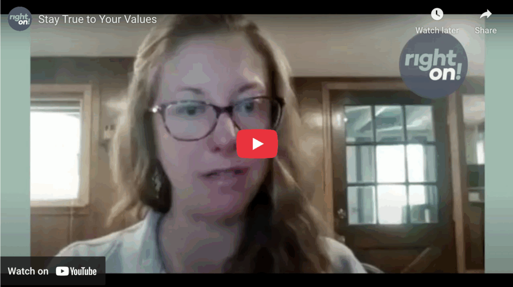 Video snippet on staying true to brand values, from Jenny Morgan and Kim Grob's conversation on Cancel Culture in Climate.